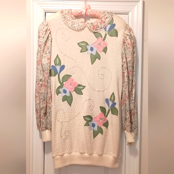 Sally Von Werlhof Salamider Vintage Floral Top Size Medium - Picture 1 of 13